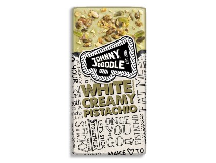 Johnny Doodle - bílá čokoláda, krémové pistácie, 150 gramů