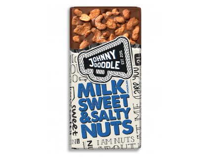 Johnny Doodle – mléčná čokoláda, sladké a slané ořechy, 150 gramů