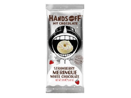 Hands off my chocolate – bílá čokoláda, jahody a sněhové pusinky, 97 gramů