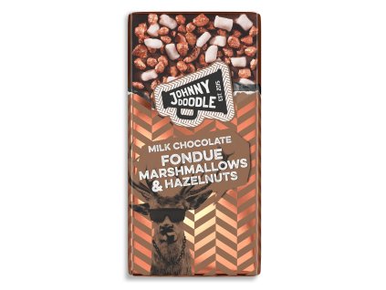 Johnny Doodle - mléčná čokoláda, marshmallows a lískové ořechy, 150 gramů