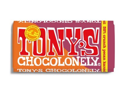 Tony's Chocolonely - mléčná čokoláda, pekanové ořechy a karamel, 180 gramů