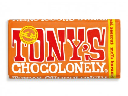 Tony’s Chocolonely – mléčná čokoláda, karamel a mořská sůl, 180 gramů