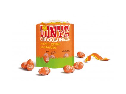 Tony’s Chocolonely – mléčná čokoláda, karamel a mořská sůl - vejce, pytlík 178 gramů