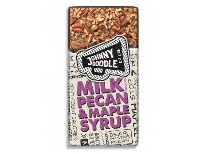 Johnny Doodle – mléčná čokoláda, pekanové ořechy a javorový sirup 150 gramů