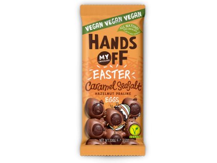 Hands off my chocolate – The Egg Bar, lískooříšková čokoláda, karamel a mořská sůl, 100 gramů