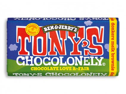 Tony’s Chocolonely - Ben&Jerrys - mléčná tmavá čokoláda, brownies, 180 gramů