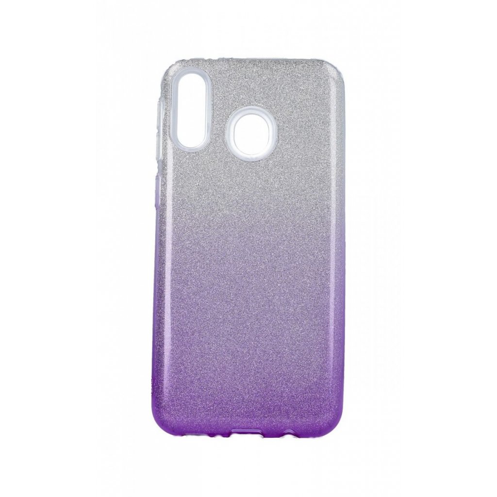 Zadný pevný kryt na Samsung M20 glitter strieborno-fialový