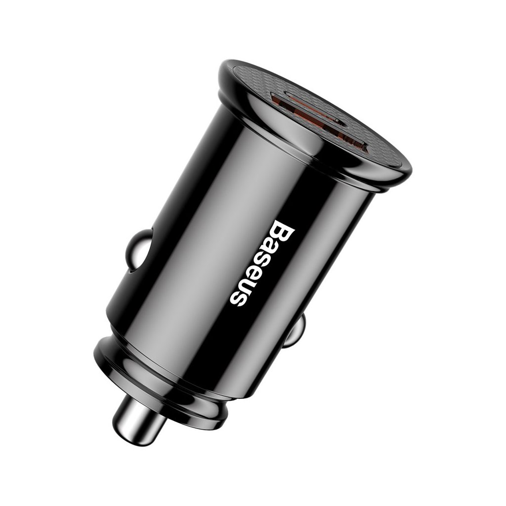 Baseus Kruhová nabíjačka do auta CCALL YS01 USB Type C 30W 5A Čierna