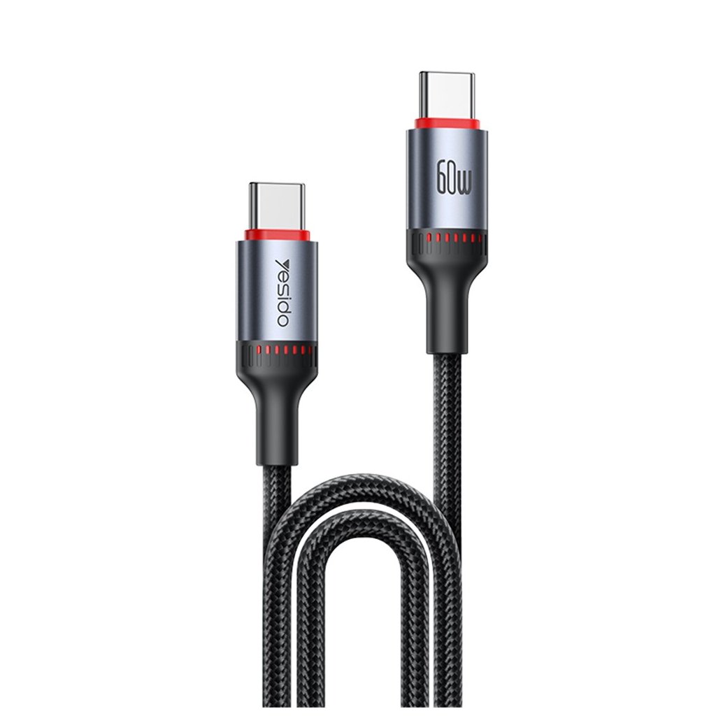 Yesido Dátový Kábel CA181 TypeC na TypeC Rýchle Nabíjanie 1.2m Čierna