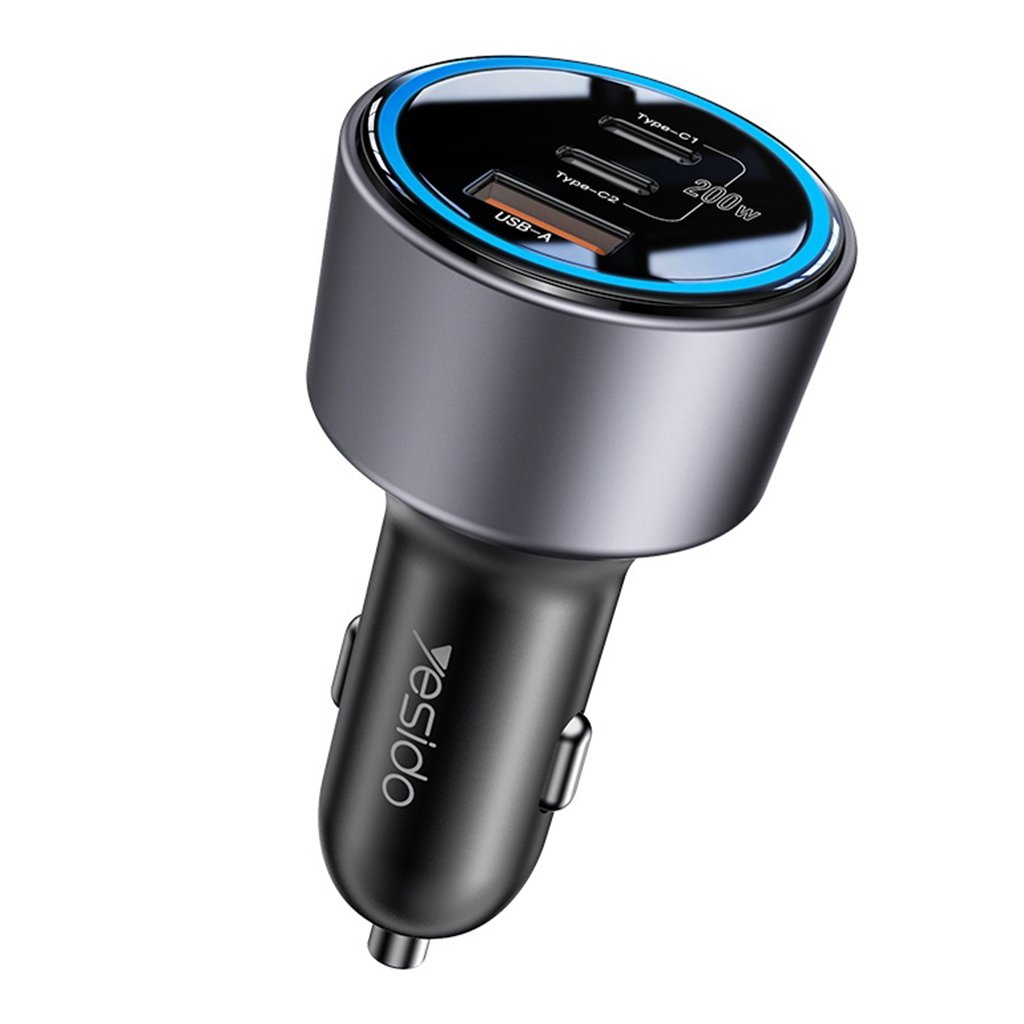 Yesido Nabíjačka do auta Y59 2x Type C USB A 200W Rýchle Nabíjanie Čierna