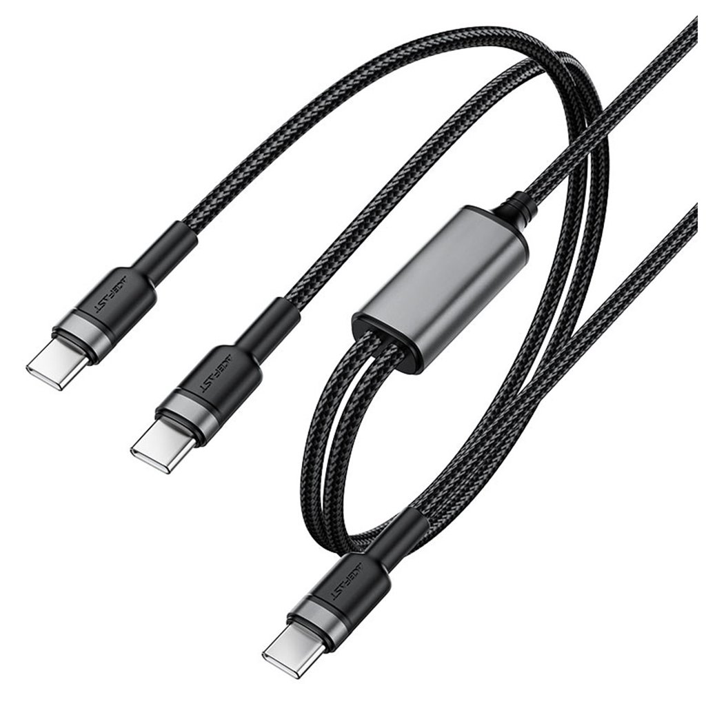 Acefast Dátový kábel 2v1 C2202 Rýchle nabíjanie TypeC na 2xTypeC 1,25m čierny