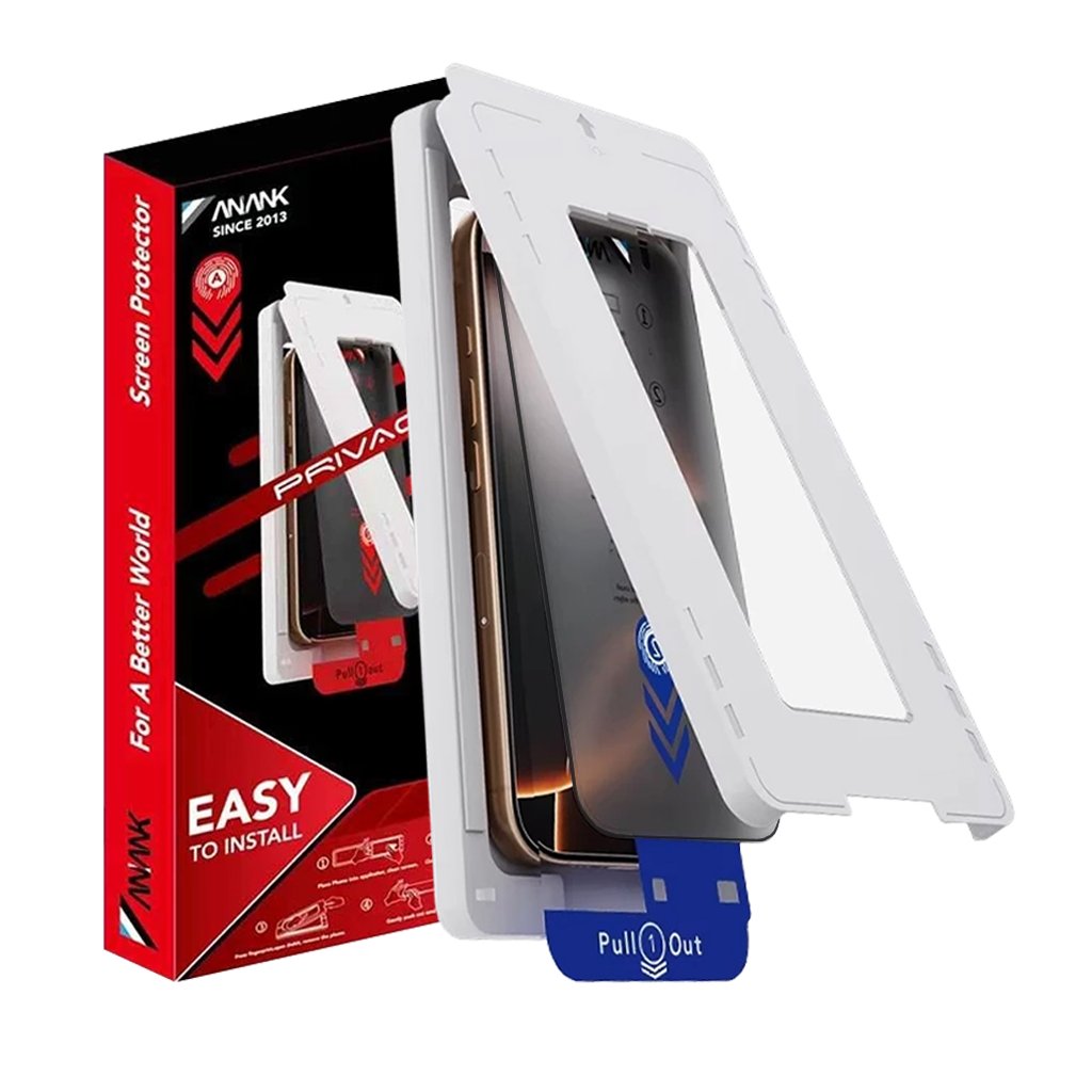 ANANK 2.5D 2X Zosilnený ochranný filter súkromia s inštalačnou sadou iPhone 16 čierny