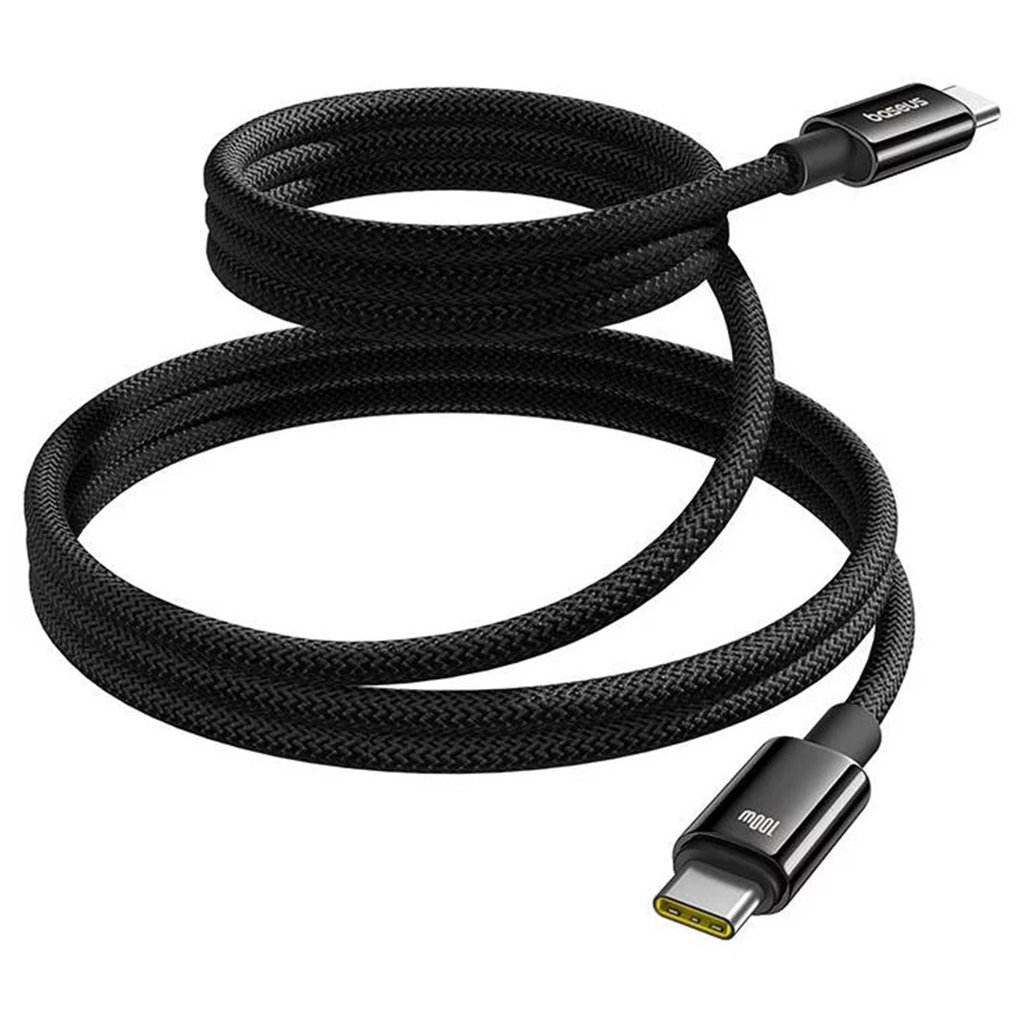 Baseus dátový kábel Tungsten Gold Type C na Type C Super Fast Charge 100W 480Mbps 1m čierna