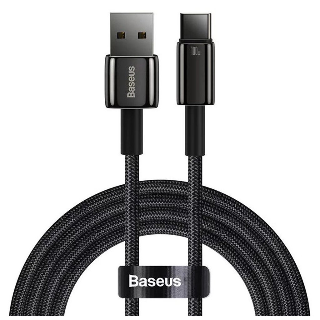 Baseus Datový Kábel Tungsten Gold USB na Type C Super Rýchle Nabíjanie 100W 1m čierny