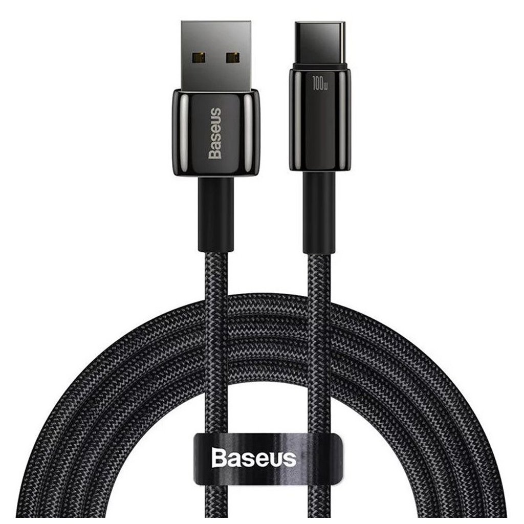 Baseus dátový kábel Tungsten Gold USB na Type C Super Fast Charge 100W 2m čierny