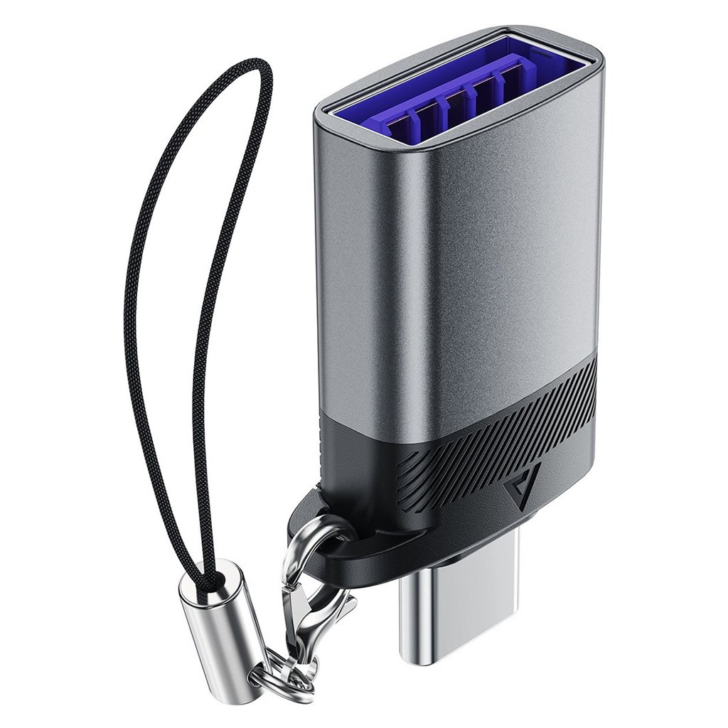 Acefast Adaptér J7 s funkciou OTG USB na Type C 10Gbps Rýchle nabíjanie Kovovo sivá