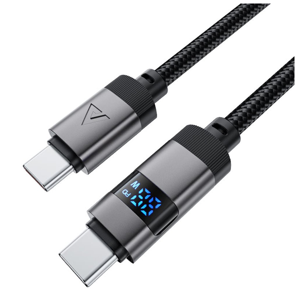 Acefast dátový kábel C15 03 s digitálnym displejom rýchle nabíjanie Type C 1 2m čierna