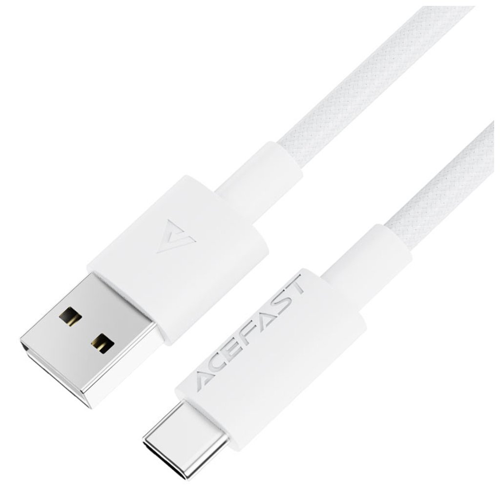 Acefast Dátový kábel USB na Type C Rýchlonabíjací 3A Odolný 1.2m Biely