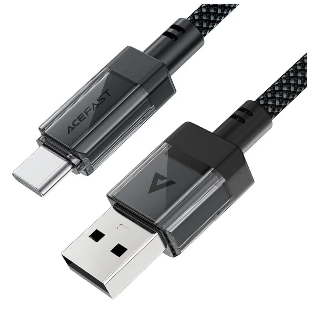 Acefast Datový Kábel C12 04 Rýchlonabíjací USB na Type C 3A Čierny 1.2m