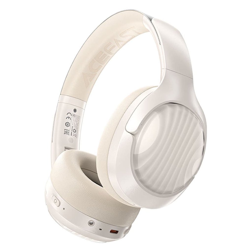 Acefast Bezdrôtové slúchadlá H5 Type C Bluetooth 5.4 ANC 3D Sense 500mAh biela