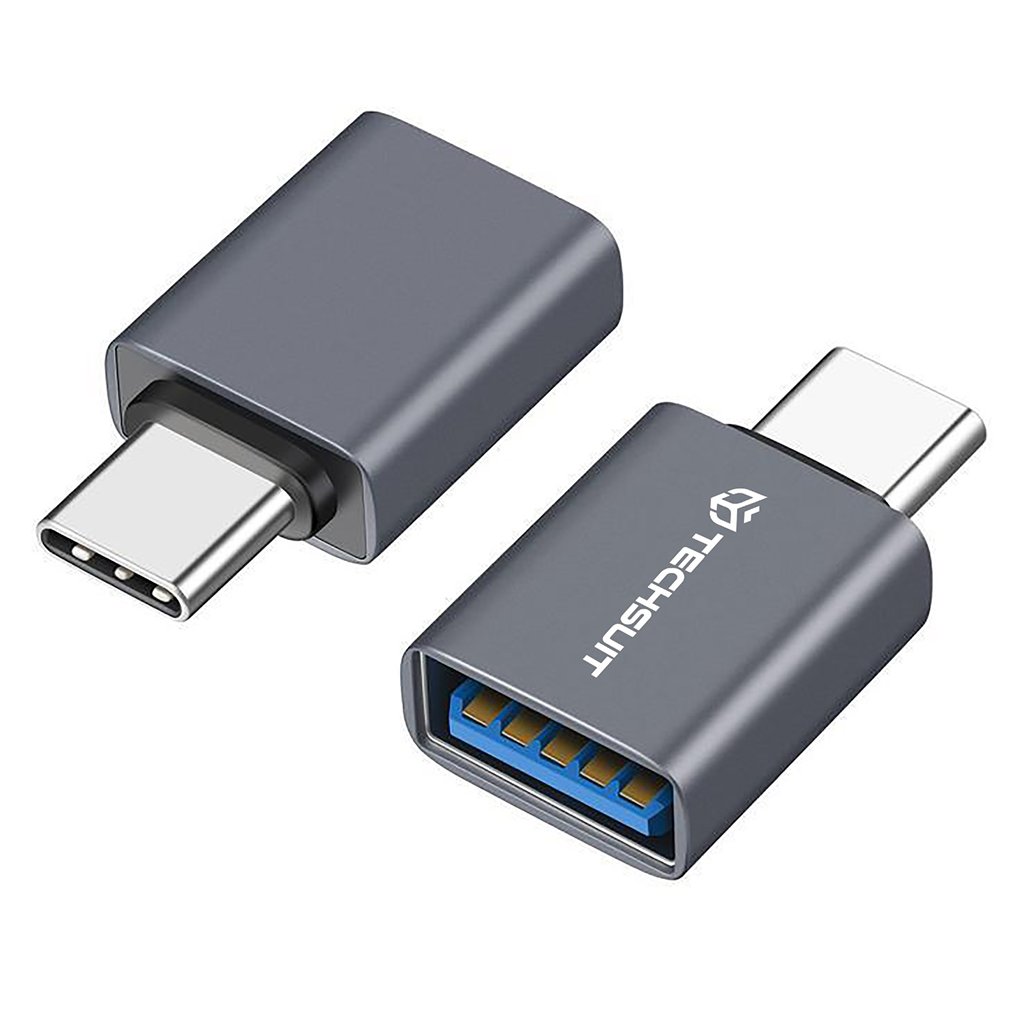 Techsuit Premium OTG Adaptér SlateVolt A8 USB 3.0 na Type C 5Gbps 3A sivý