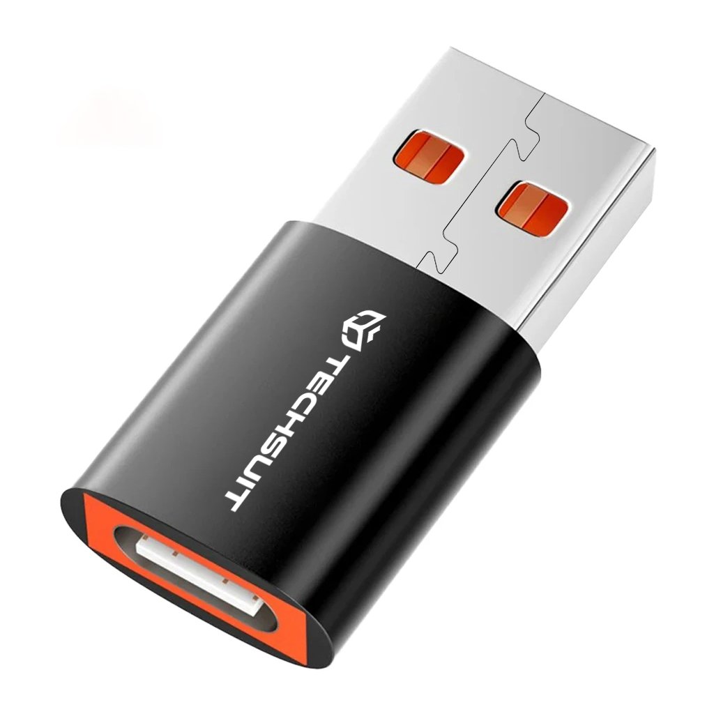Techsuit Premium OTG Adaptér HyperPort A5 Type C na USB 6A 5Gbps čierna oranžová