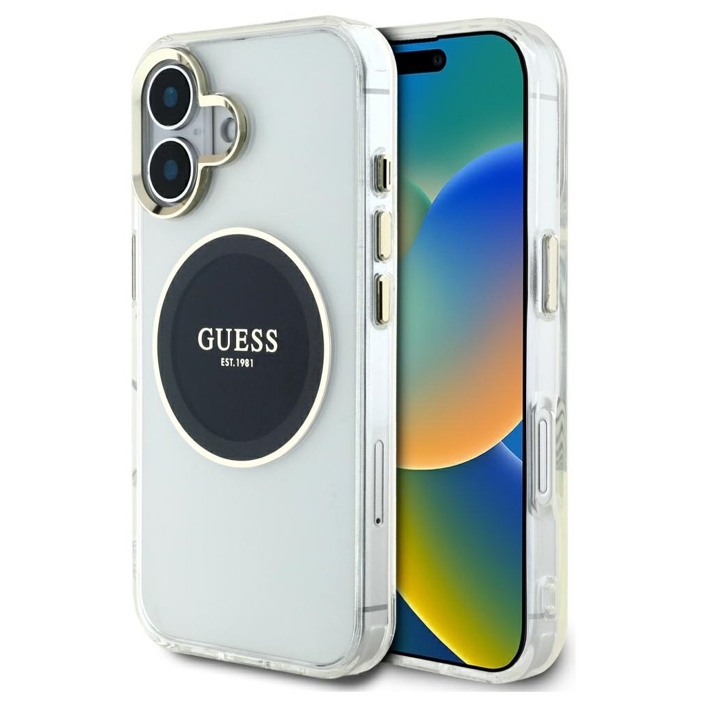 Guess IML Metal Colored Circle MagSafe GUHMP16SHTDRCEDK puzdro iPhone 16 čierna