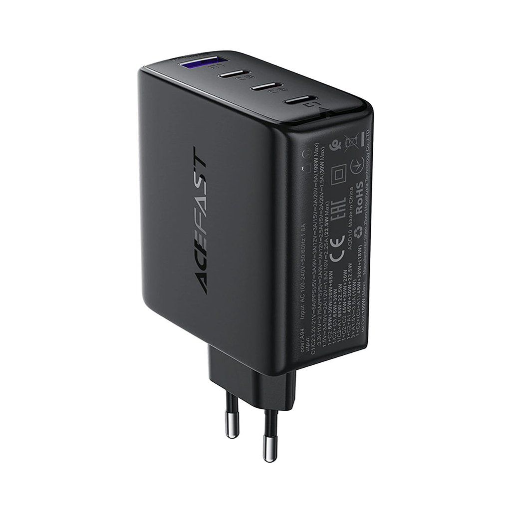 Acefast Sieťová nabíjačka A94 Multiport 3x USB C USB A GaN2 Technológia PD100W čierna
