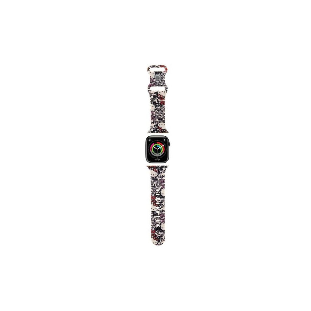 Hello Kitty Strap Silikónové Tags Graffiti Apple Watch 38 40 41 42mm béžová