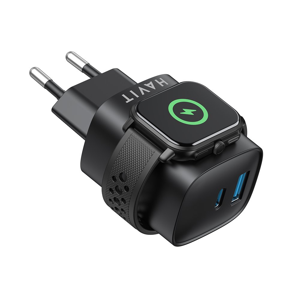 Havit Nástenná nabíjačka UC132 EU USB Type C Bezdrôtová 22W čierna