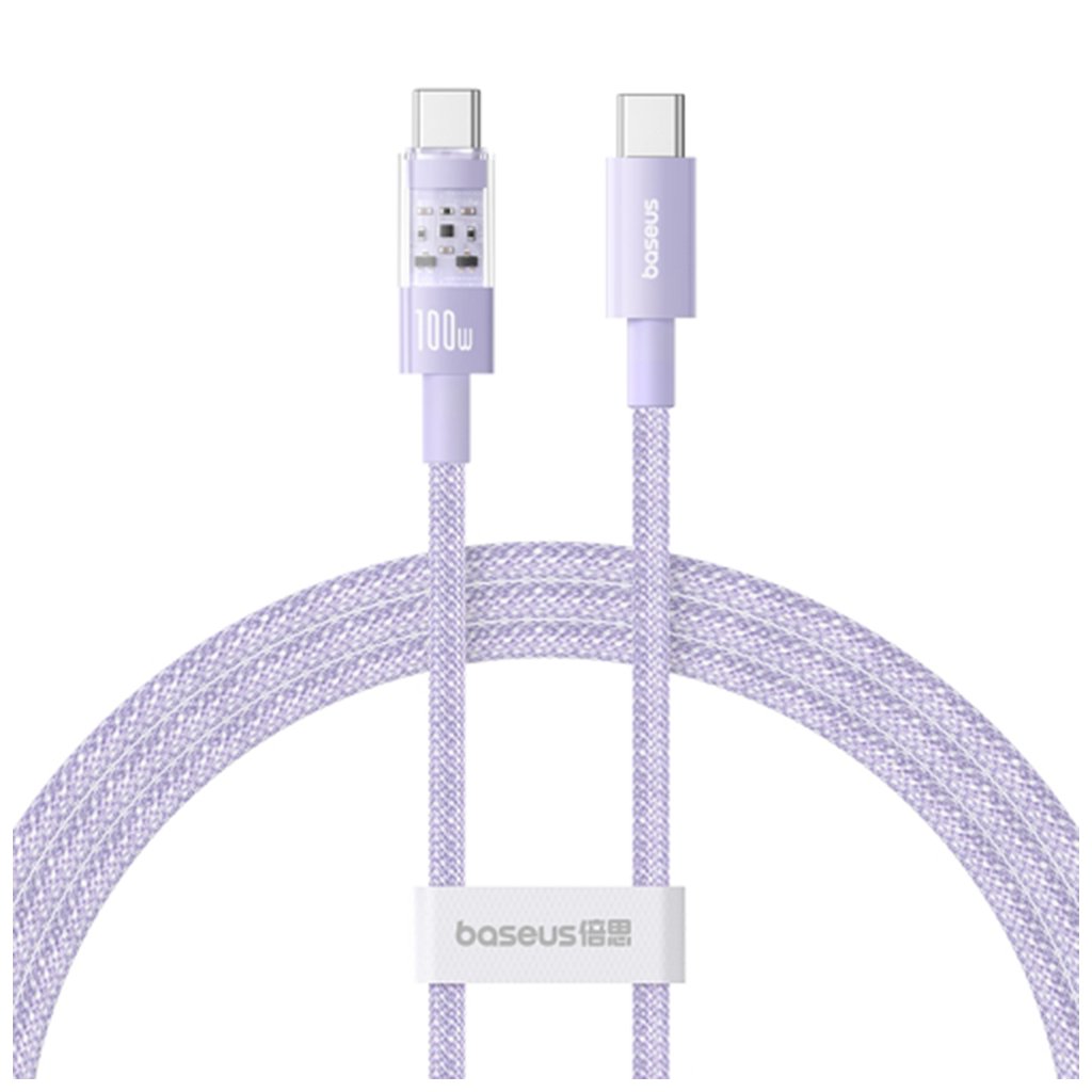 Baseus Dátový Kábel Gem Type-C na Type-C 100W 1m Nebula Purple