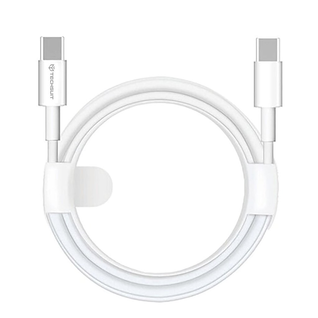 Techsuit Dátový kábel PCB130 Type-C na Type-C 60W 1m Biely