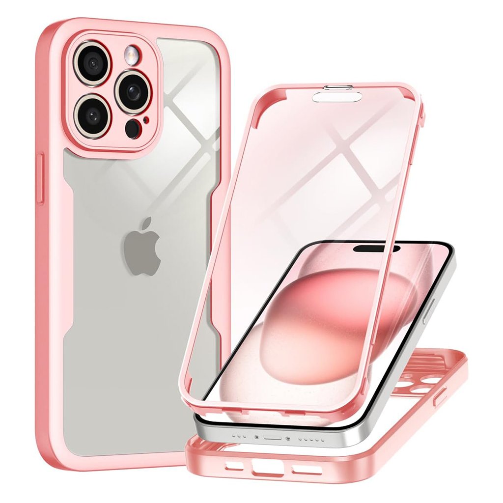 Techsuit ColorVerse 360 Series Screen Protector iPhone 14 Pro Pink