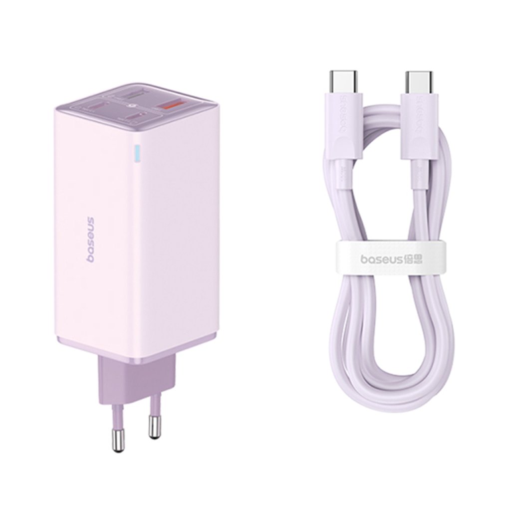 Baseus Nástenná nabíjačka GaN6 Pro 2xUSB 2xType-C 100W Fialová