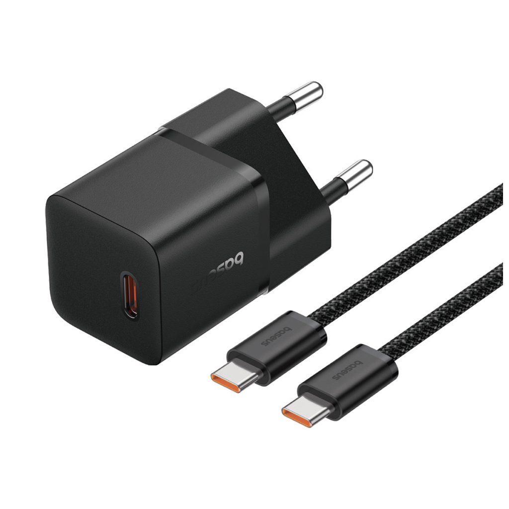 Baseus Sieťová nabíjačka P10110900113-00 GaN Type-C 20W 1m Čierna