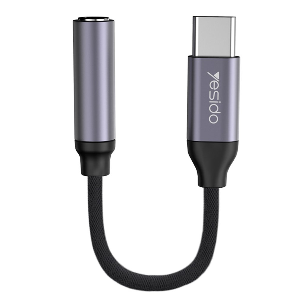 Yesido Audio kábel adaptér YAU19 Type-C na Jack 3.5mm Čierny