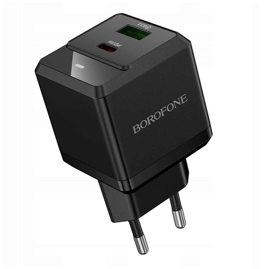 Borofone sieťová nabíjačka Intenso BN19 duálna USB Type-C PD20W QC3.0 čierna