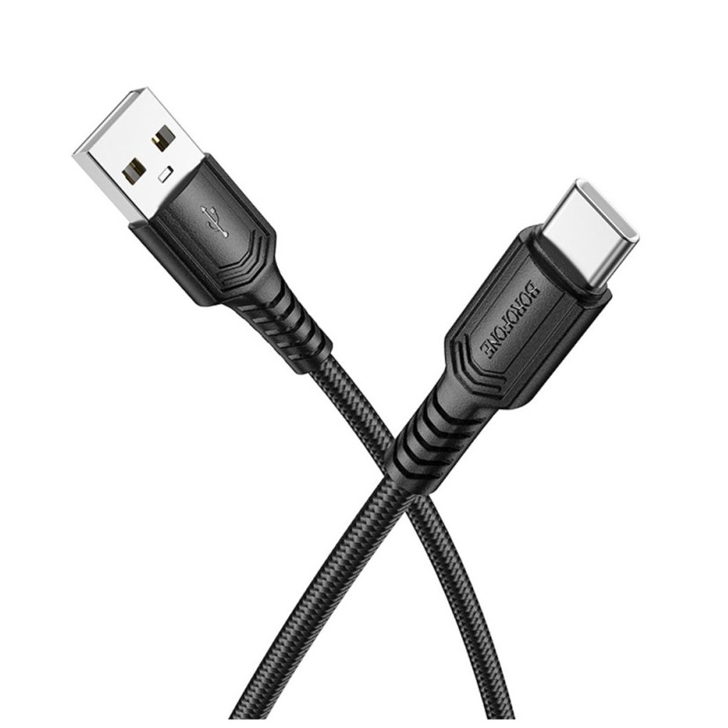 Dátový kábel Borofone BX116 USB na Type-C, rýchle nabíjanie, 1m, čierny