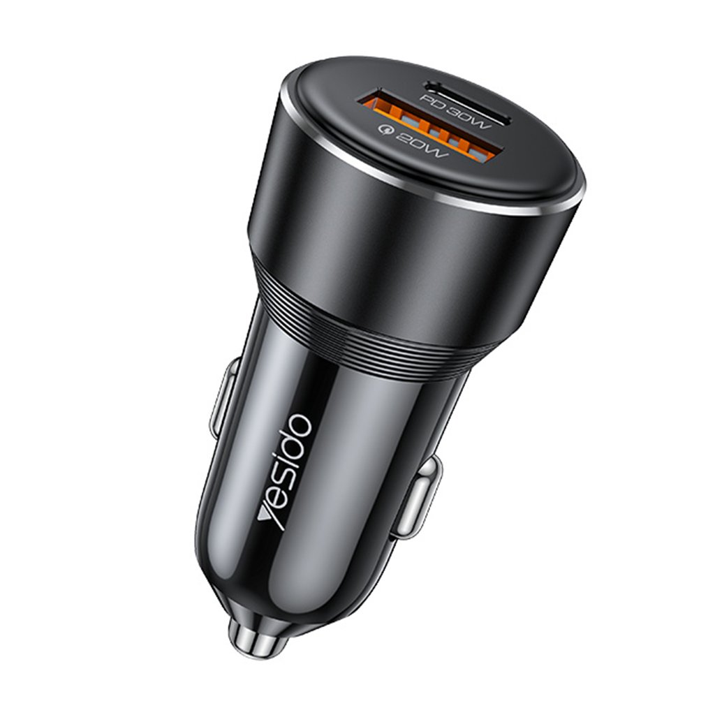 Yesido Car Charger Y64 Dvojportová USB-A + Type-C 50W Rýchle nabíjanie Čierna