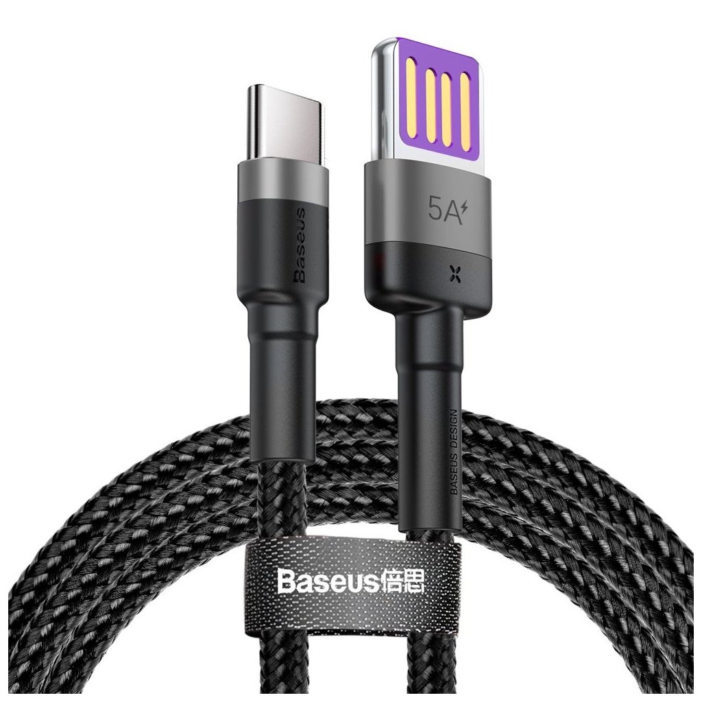 Baseus Data Cable Cafule Series Metal USB na Type-C Rýchlonabíjanie 1m Čierna