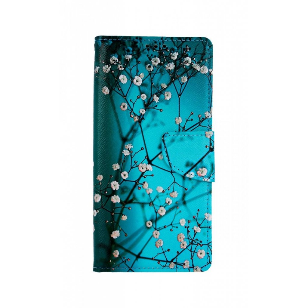 Flipové púzdro na Xiaomi Redmi Note 9 Modré s kvetmi