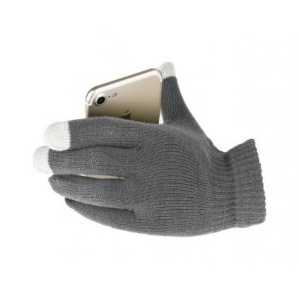 Dotykové rukavice pre mobilný telefón šedé veľ. S