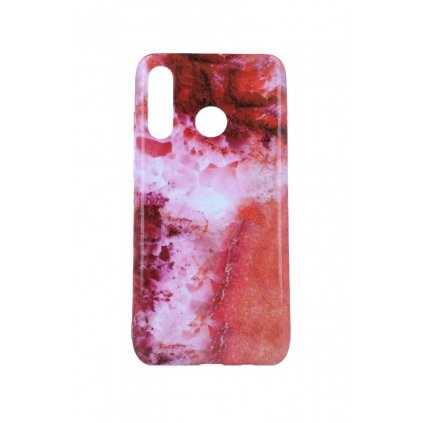Zadný silikónový kryt na Huawei P30 Lite Mramor červený