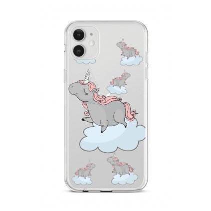 Zadný silikónový kryt na iPhone 12 Grey Unicorns