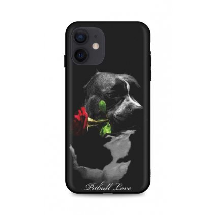 Zadný silikónový kryt DARK na iPhone 12 Pitbull Love