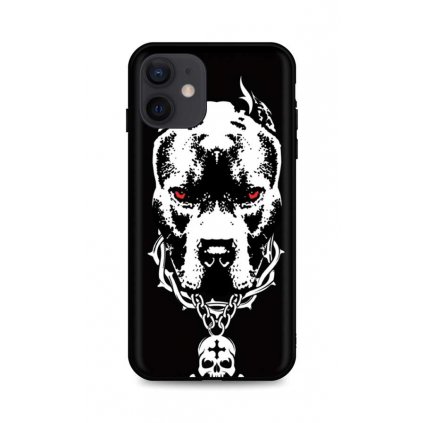 Zadný silikónový kryt DARK na iPhone 12 Fighting Dog