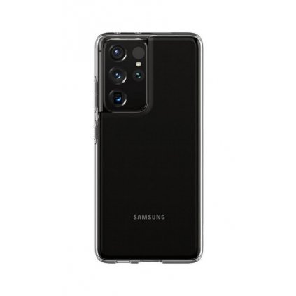 Zadný silikónový kryt Spigen Liquid Crystal na Samsung S21 Ultra priehľadný