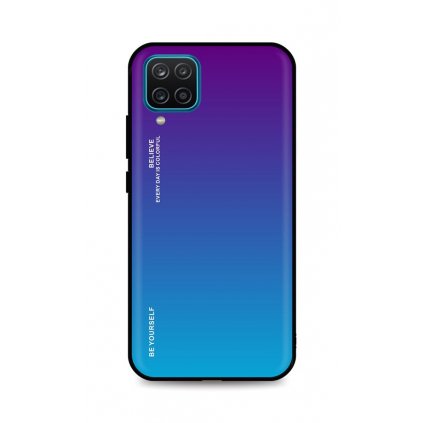 Zadný pevný kryt LUXURY na Samsung A12 dúhový purpurový