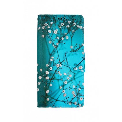 Flipové púzdro na Samsung A42 Modré s kvetmi