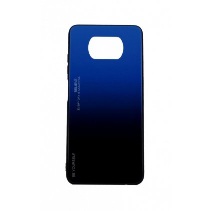 Zadný pevný kryt LUXURY na Xiaomi Poco X3 dúhový modrý